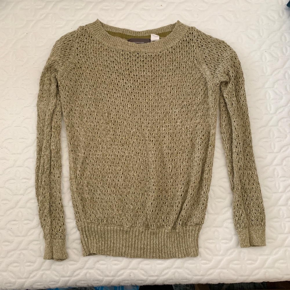 Guinevere Anthropologie sweater gold Sz XS